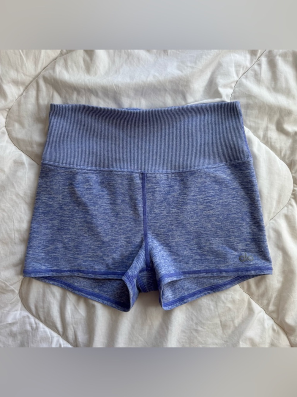 alo Yoga Periwinkle Heather Alosoft Aura Activewear Short